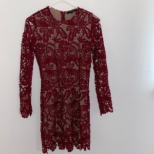 Lace burgundy dress